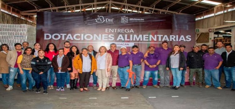 Entregan dotaciones alimentarias del DIF Michoacán a almacén de Morelia