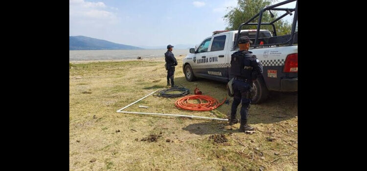 Deshabilitan otra toma ilegal de agua en el Lago de Pátzcuaro