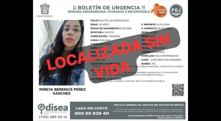 Localizan sin vida a Mireya Berenice en Michoacán