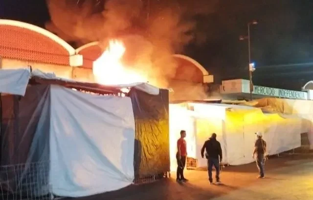 Incendio en Mercado Independencia de Morelia