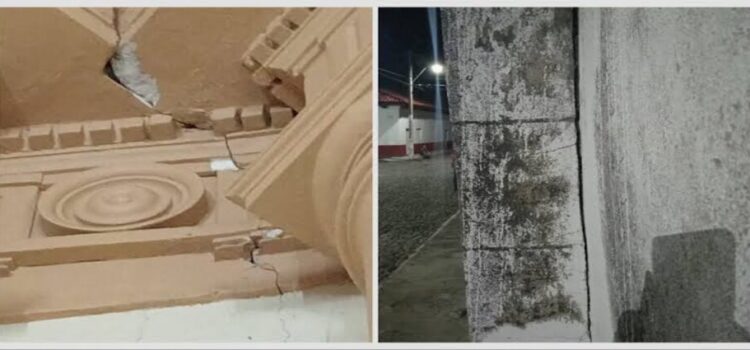 Se derrumba pilar de iglesia con 200 años en Michoacán