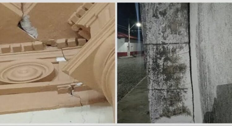 Se derrumba pilar de iglesia con 200 años en Michoacán