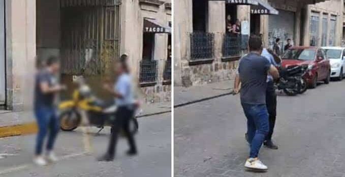 Hombres pelean en centro de Morelia y se viralizan