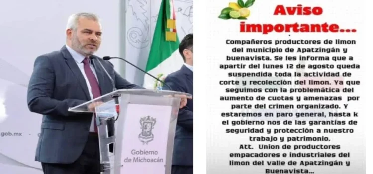 Gobernador de Michoacán niega que paro de limoneros sea por crimen organizado