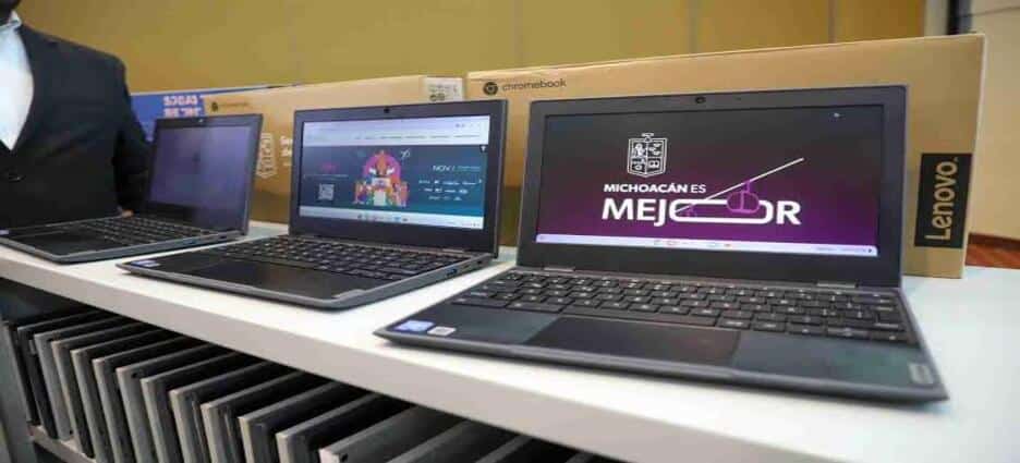 Llegará “Renovación tecnológica” a escuelas de Michoacán con laptops y alianza con Google