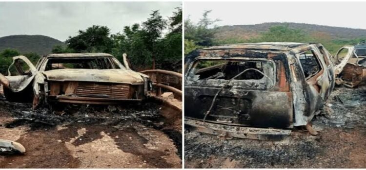 Rescatan cuerpos calcinados en interior de camioneta en Michoacán; auto fue detonado por artefacto explosivo improvisado