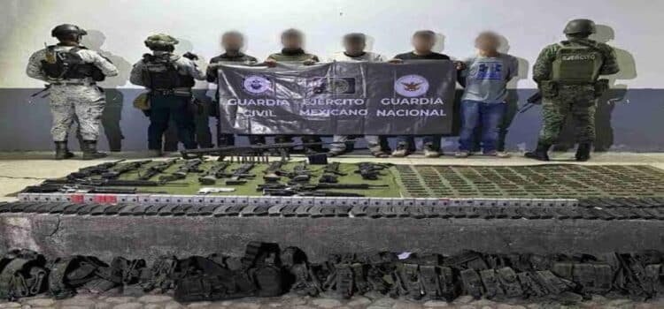 Operativo deja cinco detenidos con arsenal en Buenavista, Michoacán