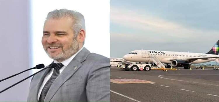 Gobernador de Michoacán anuncia 8 nuevas rutas de la aerolínea Volaris