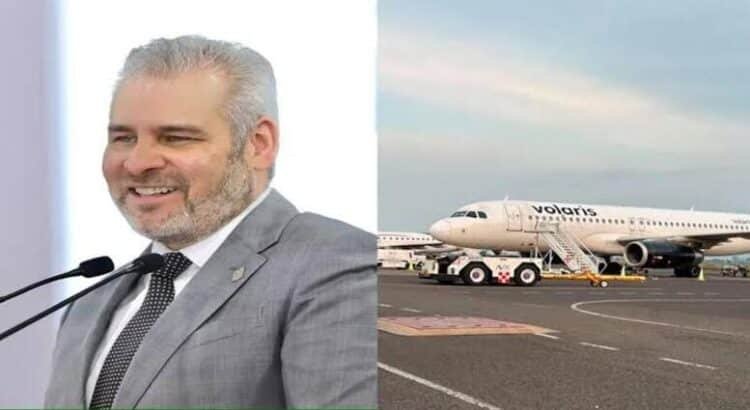 Gobernador de Michoacán anuncia 8 nuevas rutas de la aerolínea Volaris