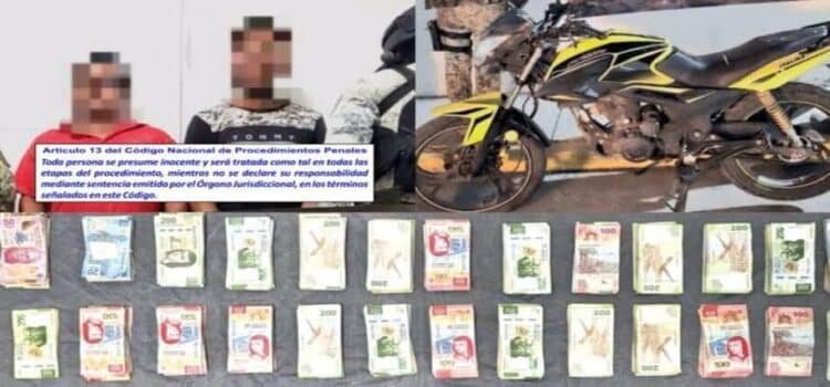 Detienen a dos con más de 250 mil pesos en efectivo y droga en Michoacán