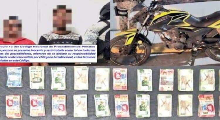 Detienen a dos con más de 250 mil pesos en efectivo y droga en Michoacán