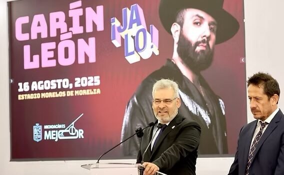 Anuncia Bedolla concierto de Carín León en Morelia